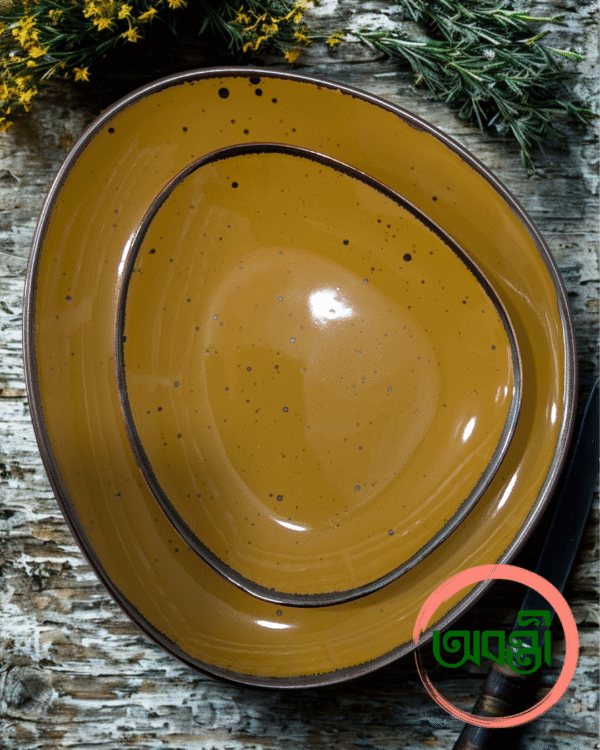 Golden Mustard Yellow Dinner 12 Pieces Set