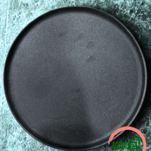 Textured Matte Dark Green Ceramic Plate Set (6 Pieces)