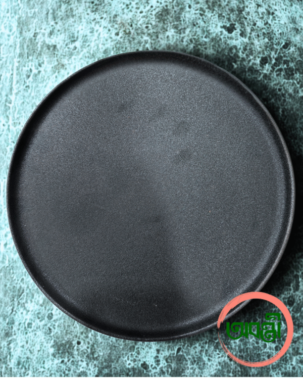 Textured Matte Dark Green Ceramic Plate Set (6 Pieces)