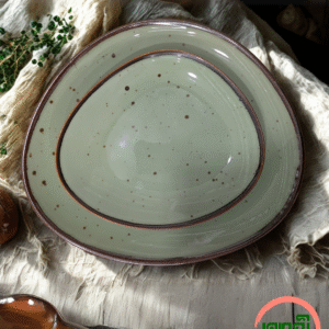 Olive Green Organic Dinnerware 12 Pieces Set