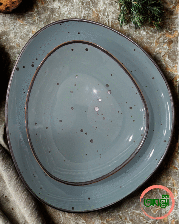 Sky Blue Organic Dinnerware Set (12 Pieces)