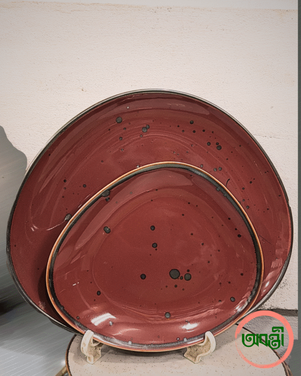 Terracotta Red Organic Dinnerware 12 Pieces Set - Image 2