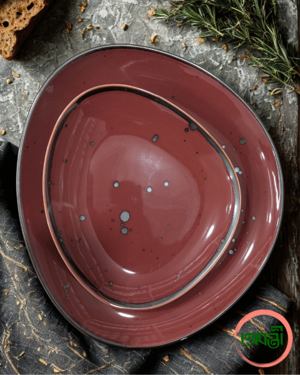 Terracotta Red Organic Dinnerware 12 Pieces Set