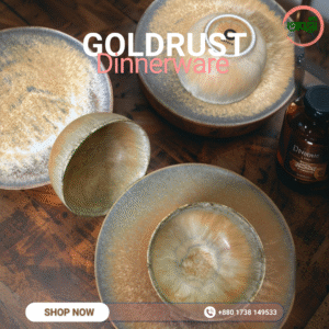 GoldRust – Premium 12 Pcs Ceramic Dinnerware Set